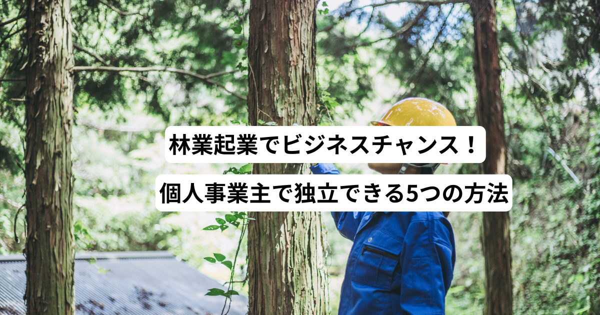 林業起業でビジネスチャンス！個人事業主で独立できる5つの方法