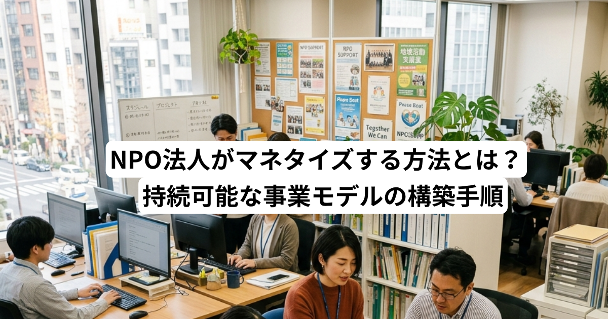 NPO法人がマネタイズする方法とは？持続可能な事業モデルの構築手順