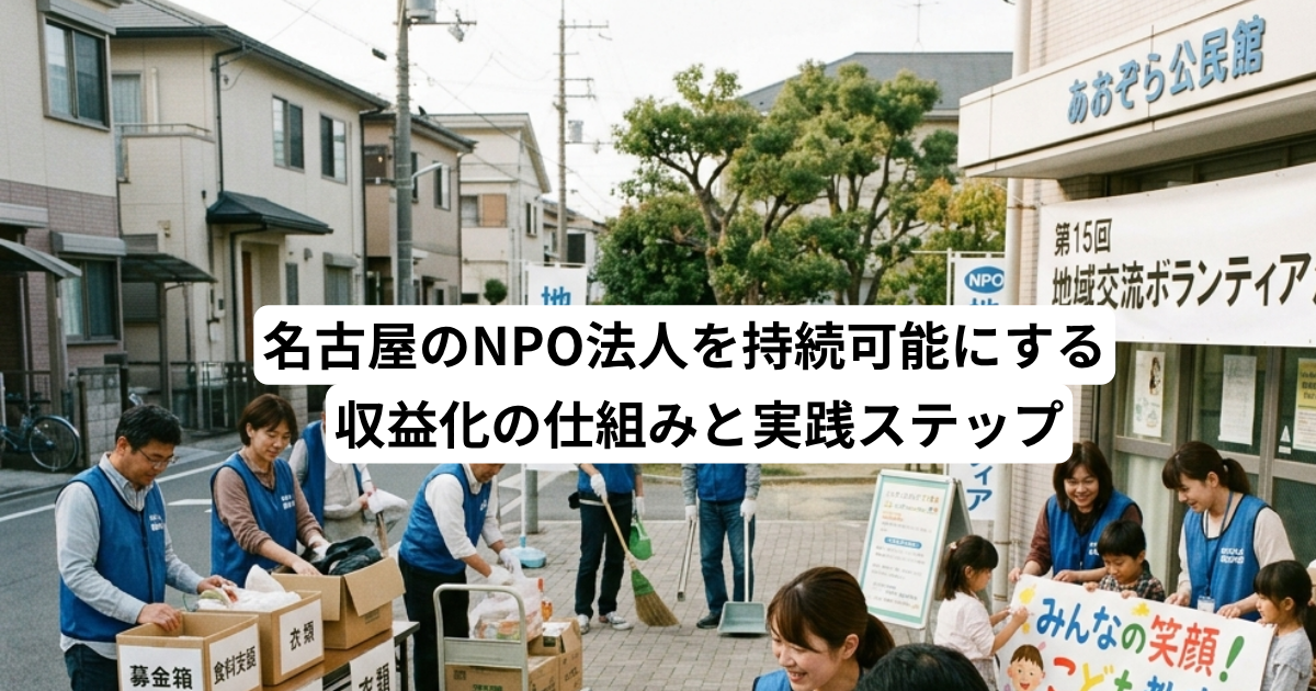名古屋のNPO法人を持続可能にする収益化の仕組みと実践ステップ