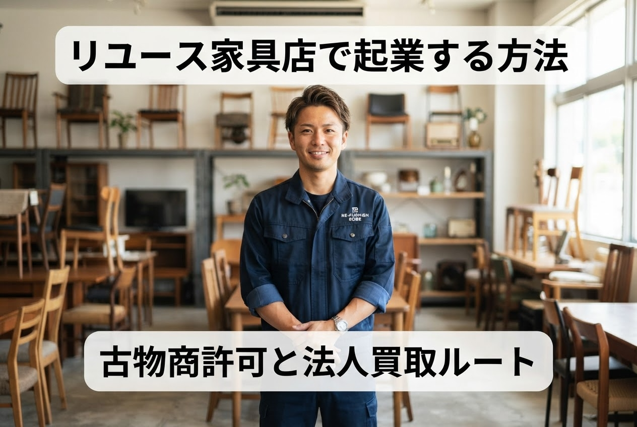 リユース家具店で起業する方法｜古物商許可と法人買取ルート
