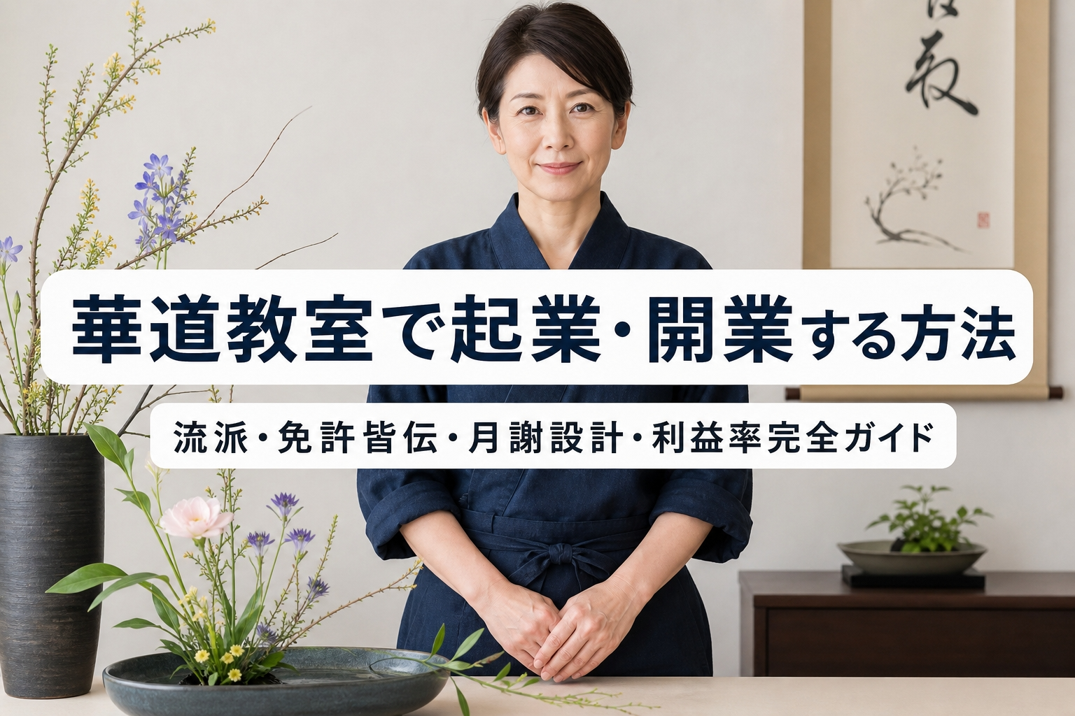 華道教室で起業・開業する方法｜流派・免許皆伝・月謝設計・利益率完全ガイド