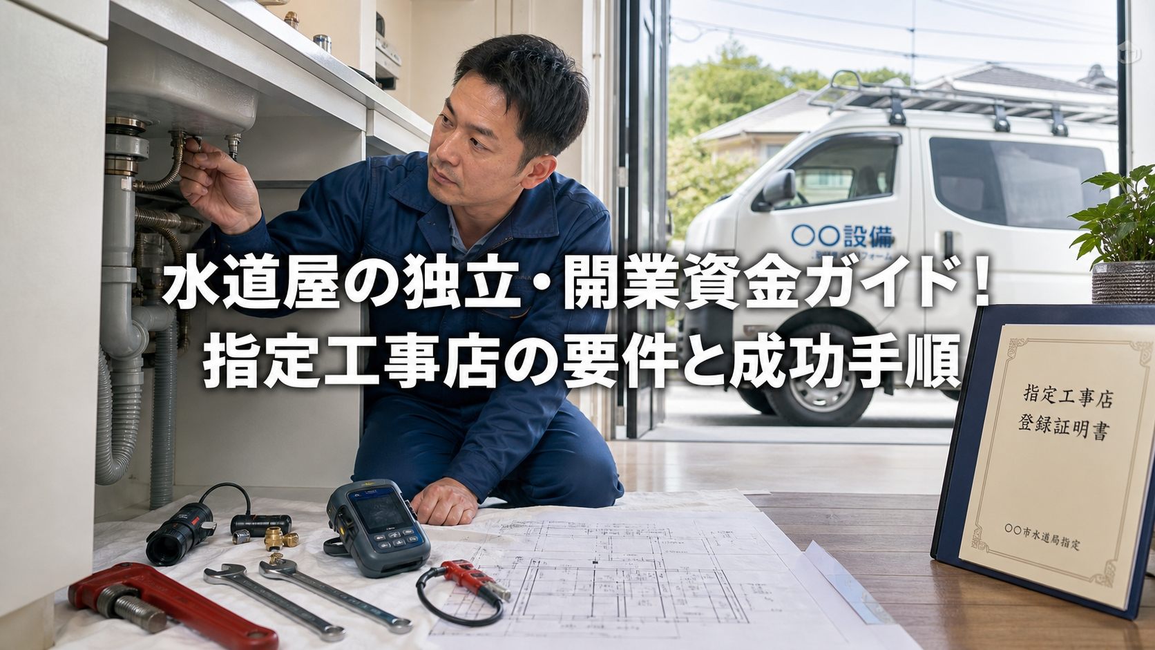 水道屋の独立・開業資金ガイド！指定工事店の要件と成功手順