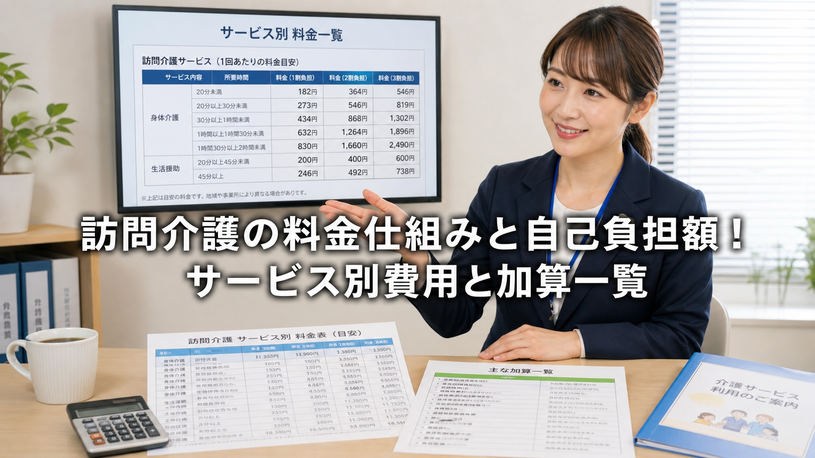 訪問介護の料金仕組みと自己負担額！サービス別費用と加算一覧