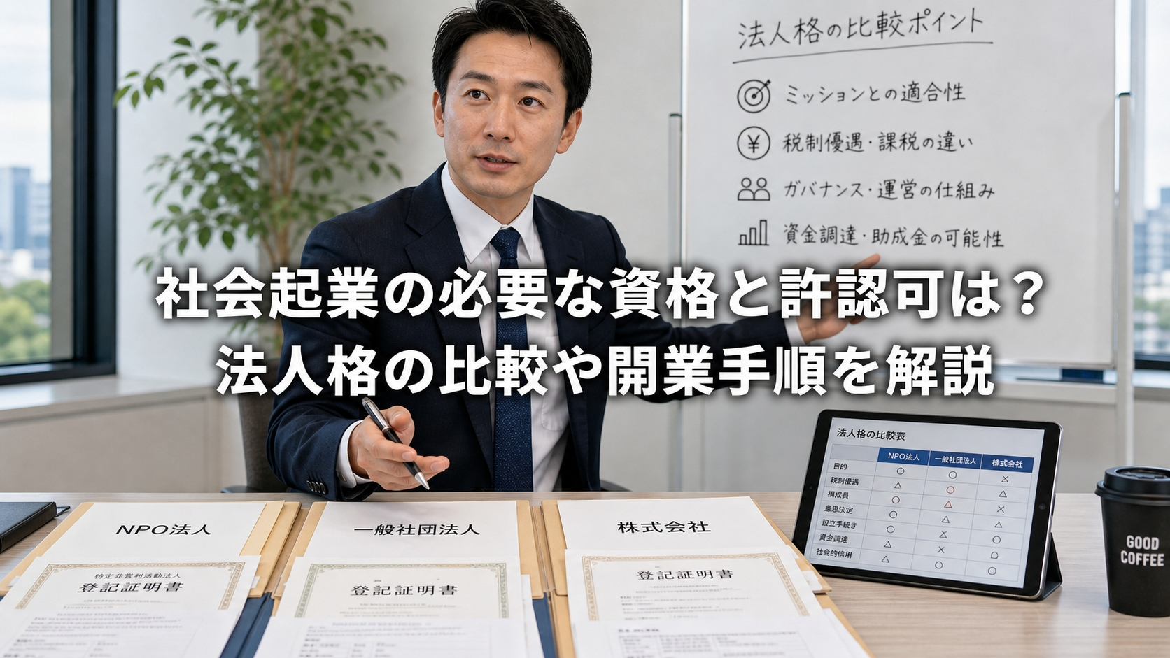 社会起業の必要な資格と許認可は？法人格の比較や開業手順を解説
