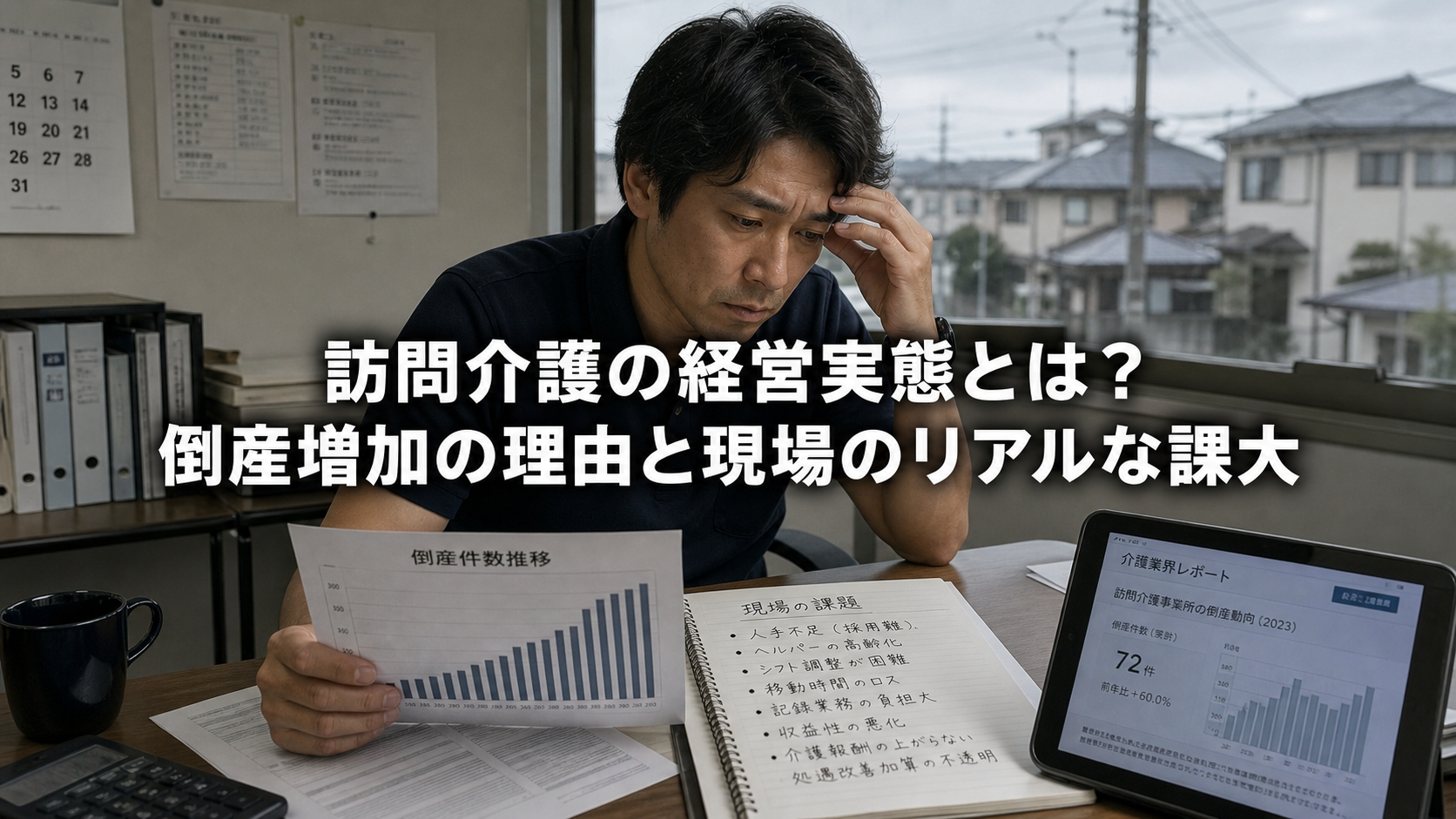 訪問介護の経営実態とは？倒産増加の理由と現場のリアルな課題