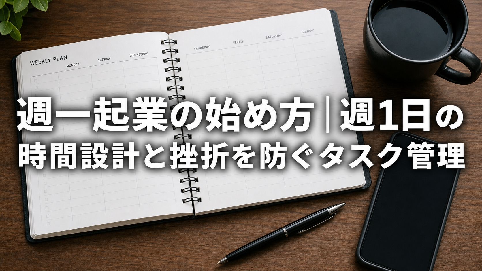 週一起業の始め方｜週1日の時間設計と挫折を防ぐタスク管理