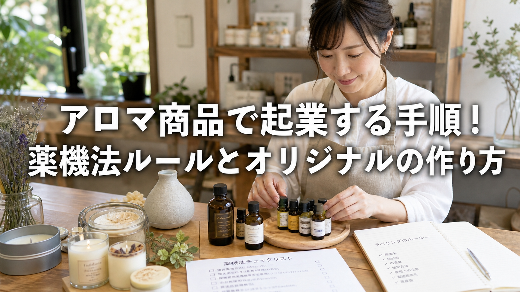 アロマ商品で起業する手順！薬機法ルールとオリジナルの作り方