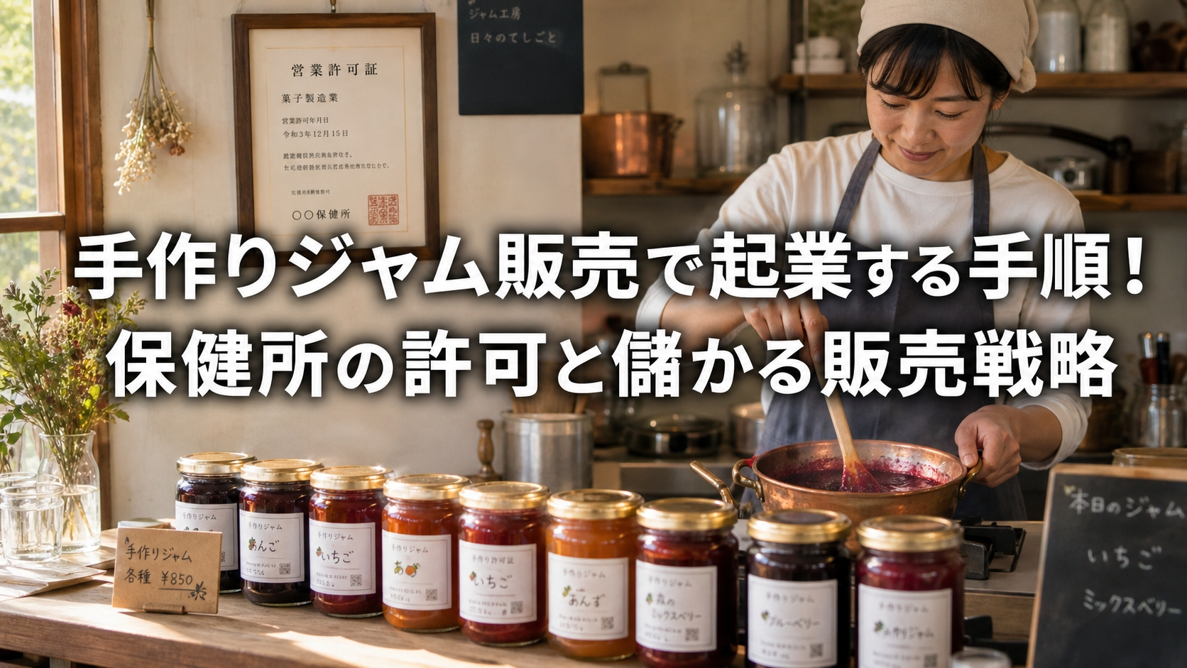 手作りジャム販売で起業する手順！保健所の許可と儲かる販売戦略