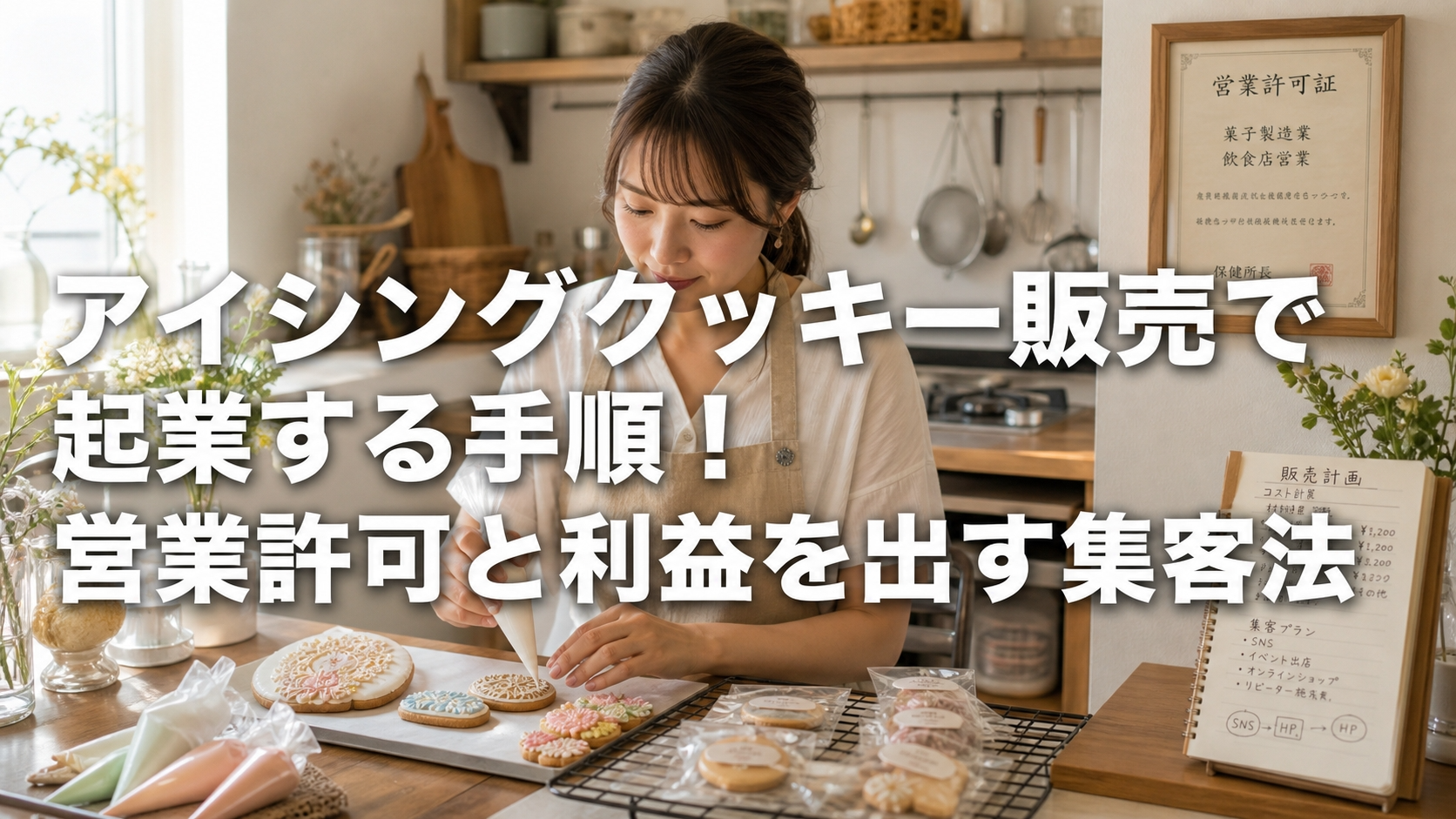 アイシングクッキー販売で起業する手順！営業許可と利益を出す集客法