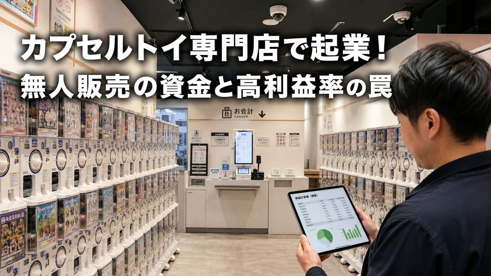 カプセルトイ専門店で起業！無人販売の資金と高利益率の罠