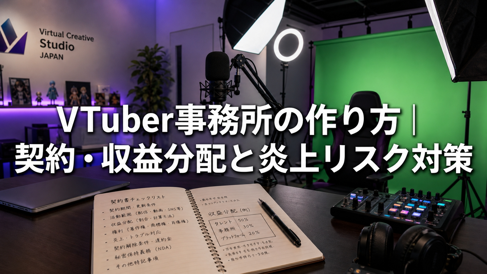 VTuber事務所の作り方｜契約・収益分配と炎上リスク対策
