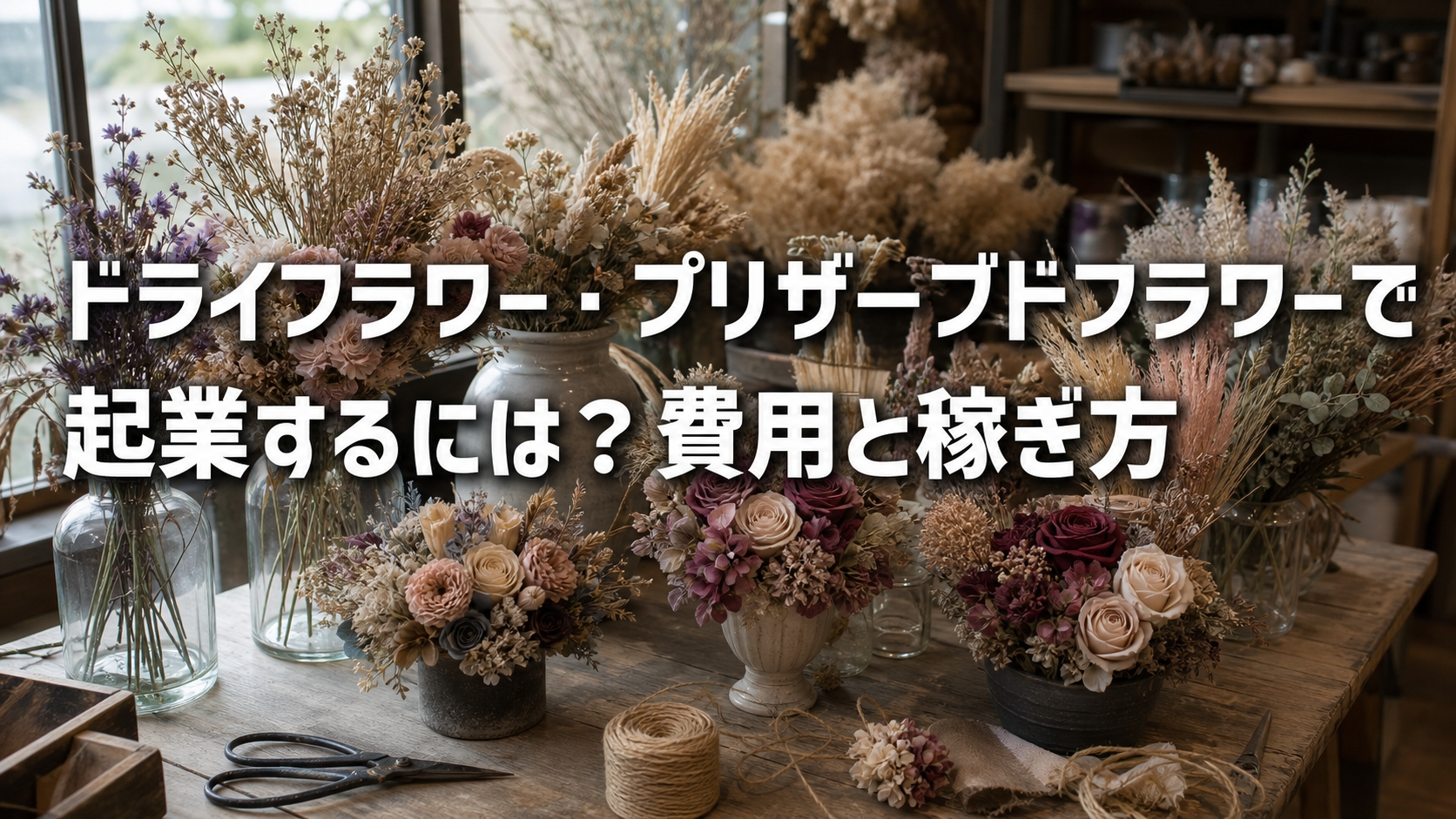 ドライフラワー・プリザーブドフラワーで起業するには？費用と稼ぎ方