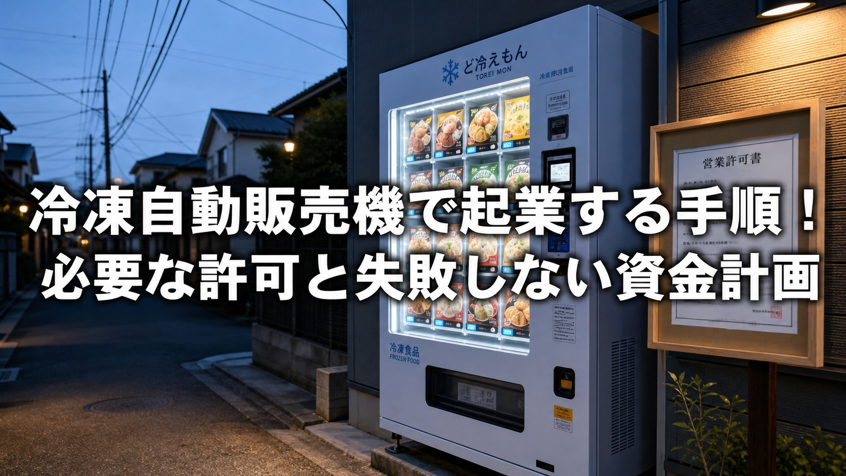 冷凍自動販売機で起業する手順！必要な許可と失敗しない資金計画