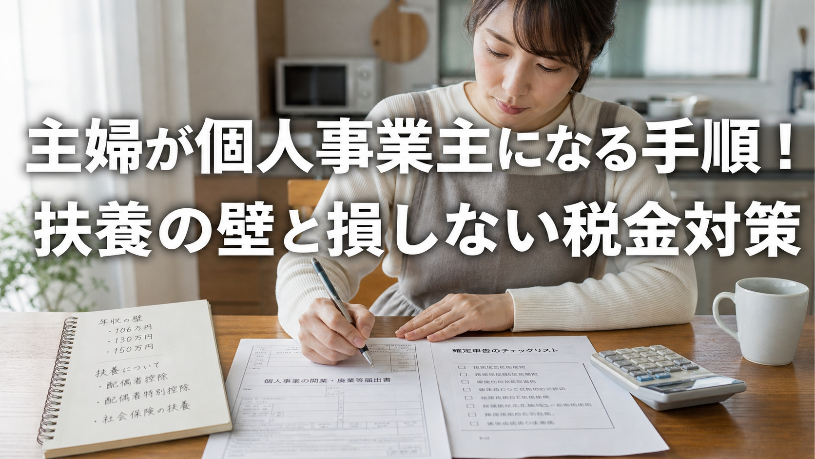 主婦が個人事業主になる手順！扶養の壁と損しない税金対策