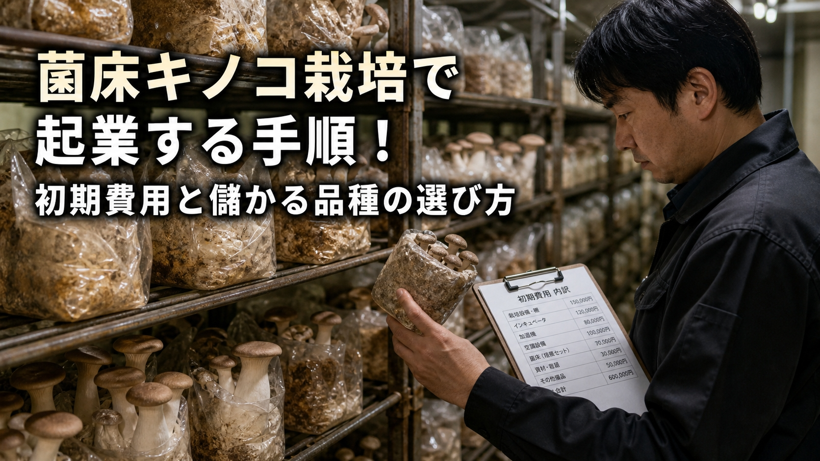菌床キノコ栽培で起業する手順！初期費用と儲かる品種の選び方
