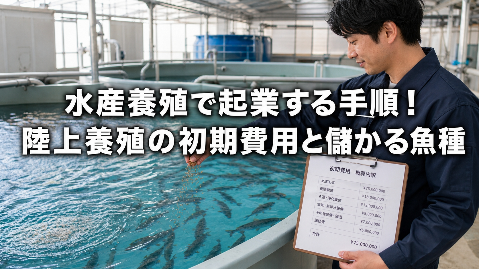 水産養殖で起業する手順！陸上養殖の初期費用と儲かる魚種