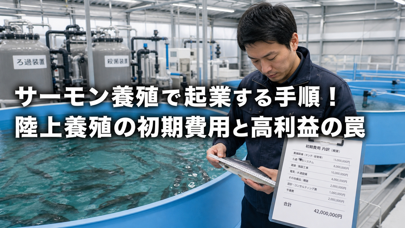 サーモン養殖は儲かる?陸上養殖で起業する手順と初期費用・収支の考え方