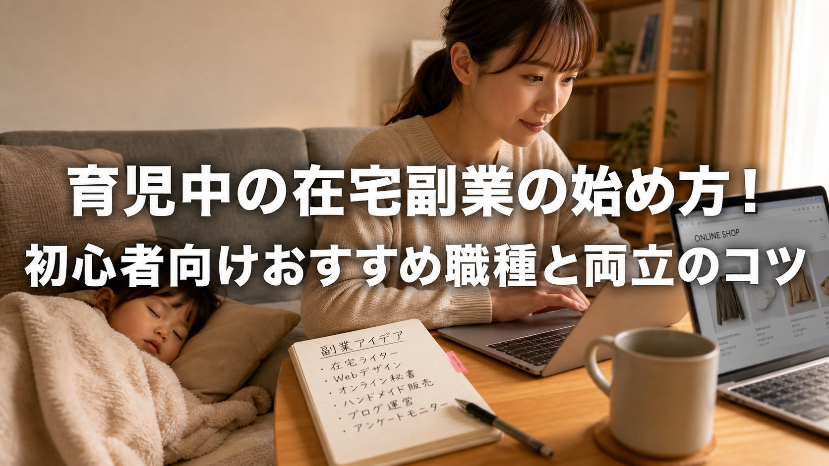 育児中の在宅副業の始め方！初心者向けおすすめ職種と両立のコツ