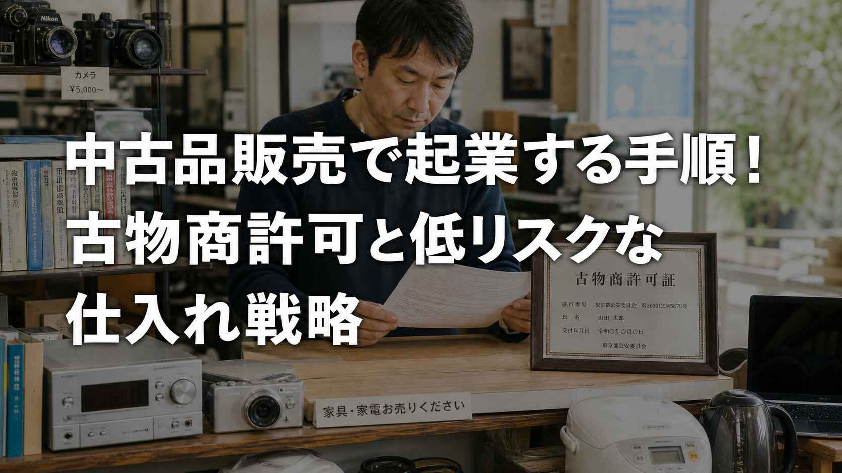 中古品販売で起業する手順！古物商許可と低リスクな仕入れ戦略