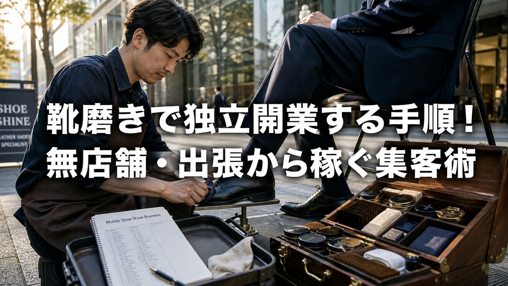 靴磨きで独立開業する手順！無店舗・出張から稼ぐ集客術