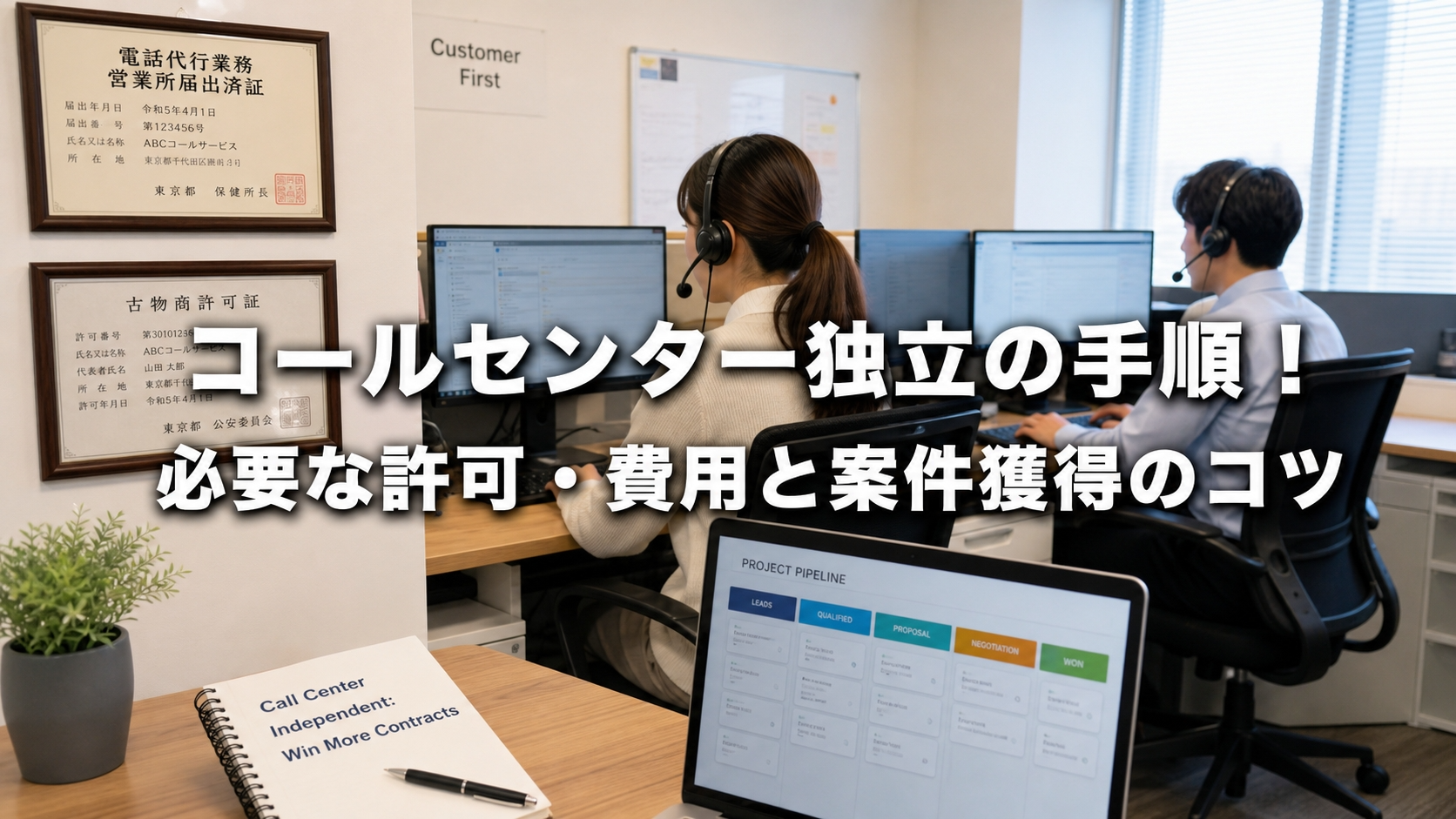 コールセンター独立の手順！必要な許可・費用と案件獲得のコツ