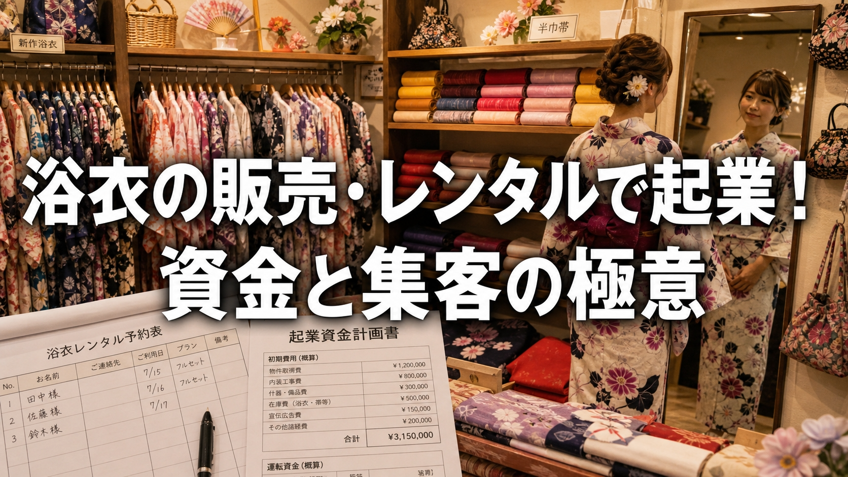 浴衣の販売・レンタルで起業する手順！資金と集客の極意