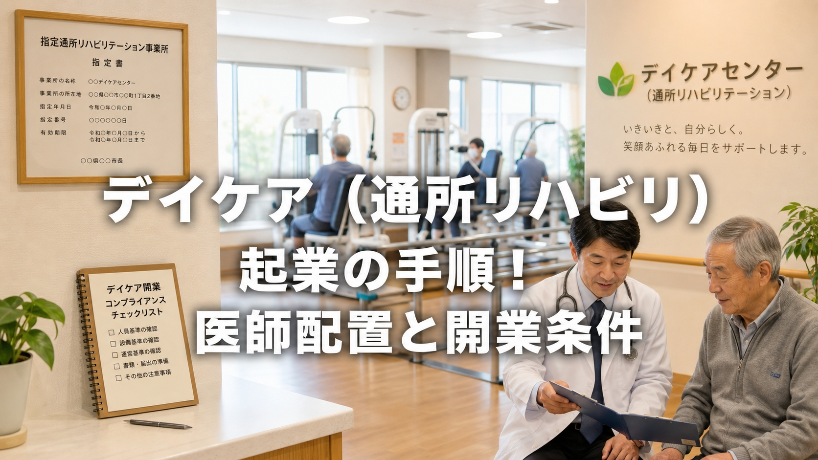 デイケア（通所リハビリ）起業の手順！医師配置と開業条件