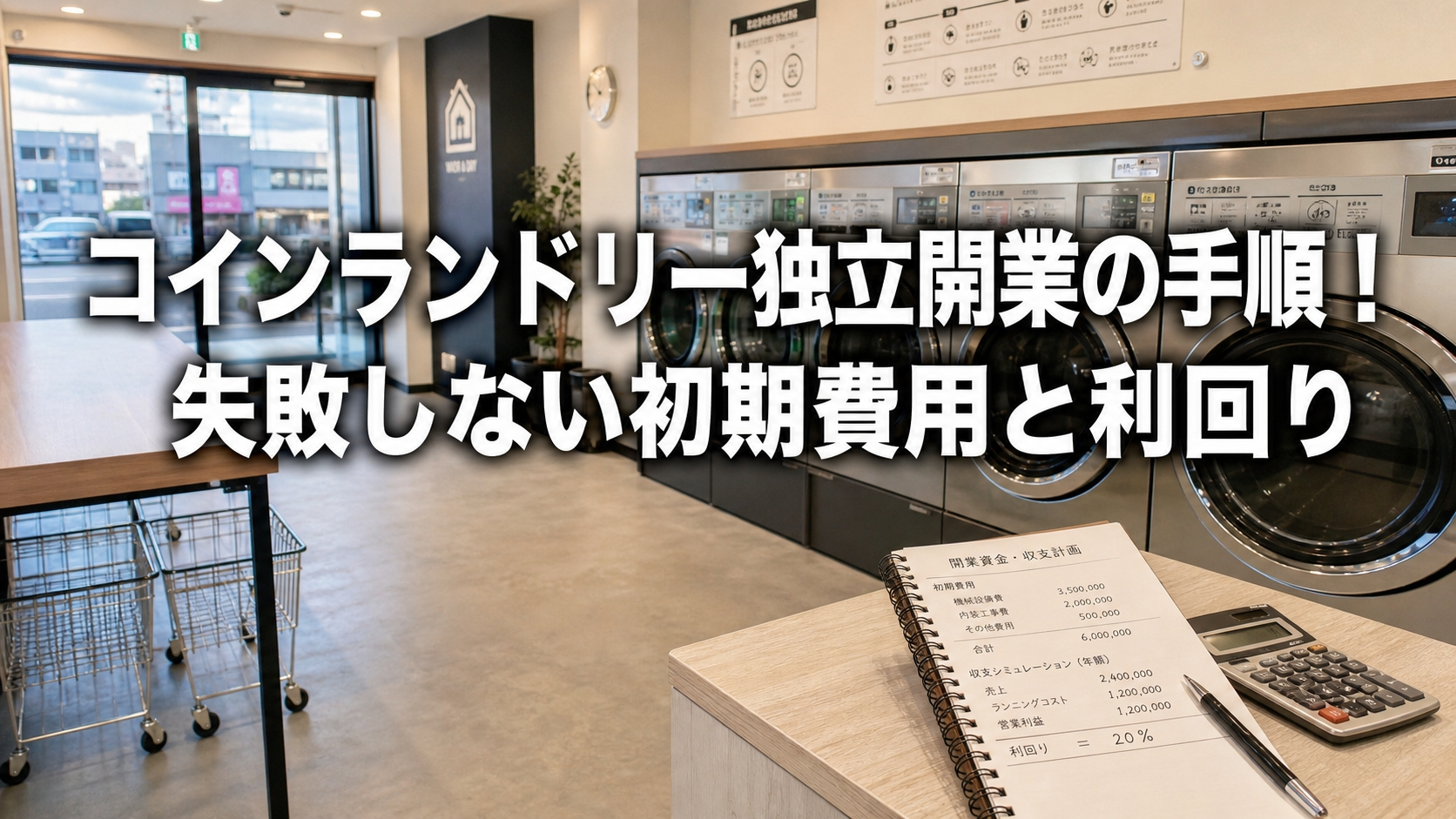 コインランドリー独立開業の手順！失敗しない初期費用と利回り