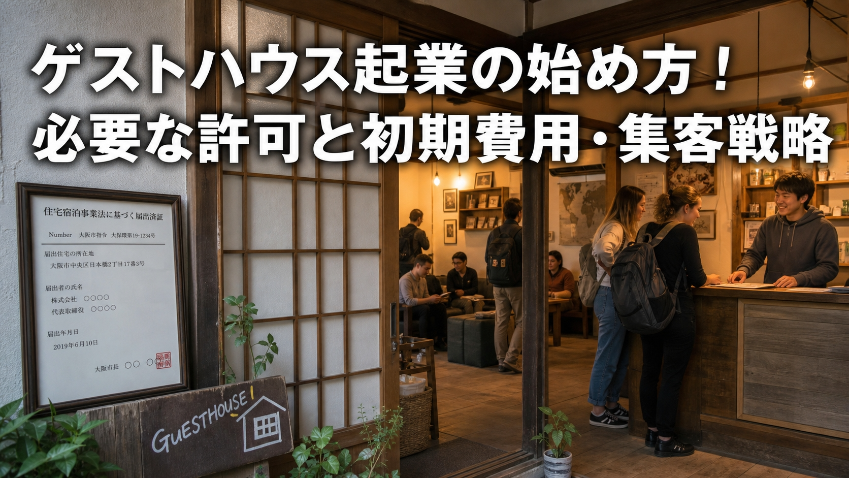 ゲストハウス起業の始め方！必要な許可と初期費用・集客戦略