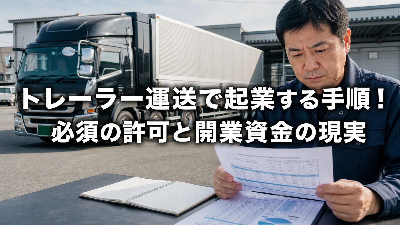 トレーラー運送で起業する手順！必須の許可と開業資金の現実