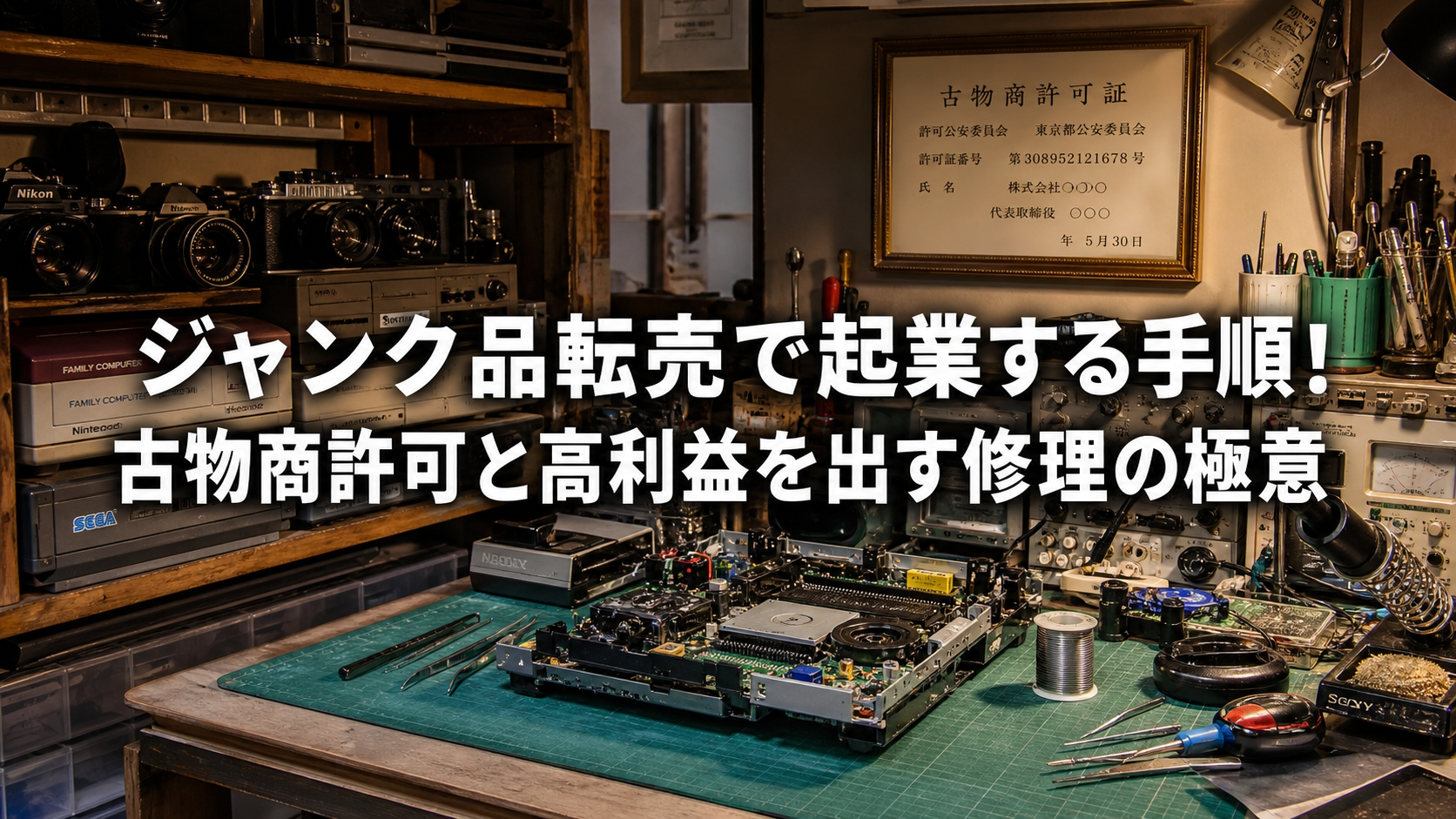 ジャンク品転売で起業する手順！古物商許可と高利益を出す修理の極意