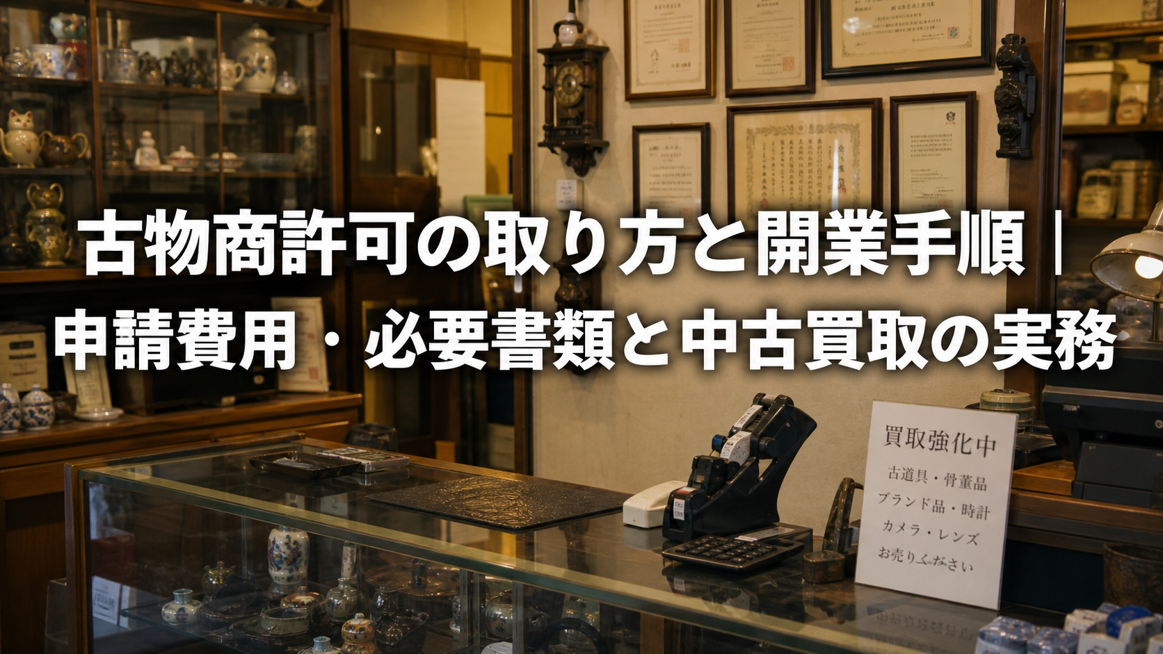 古物商許可の取り方と開業手順｜申請費用・必要書類と中古買取の実務