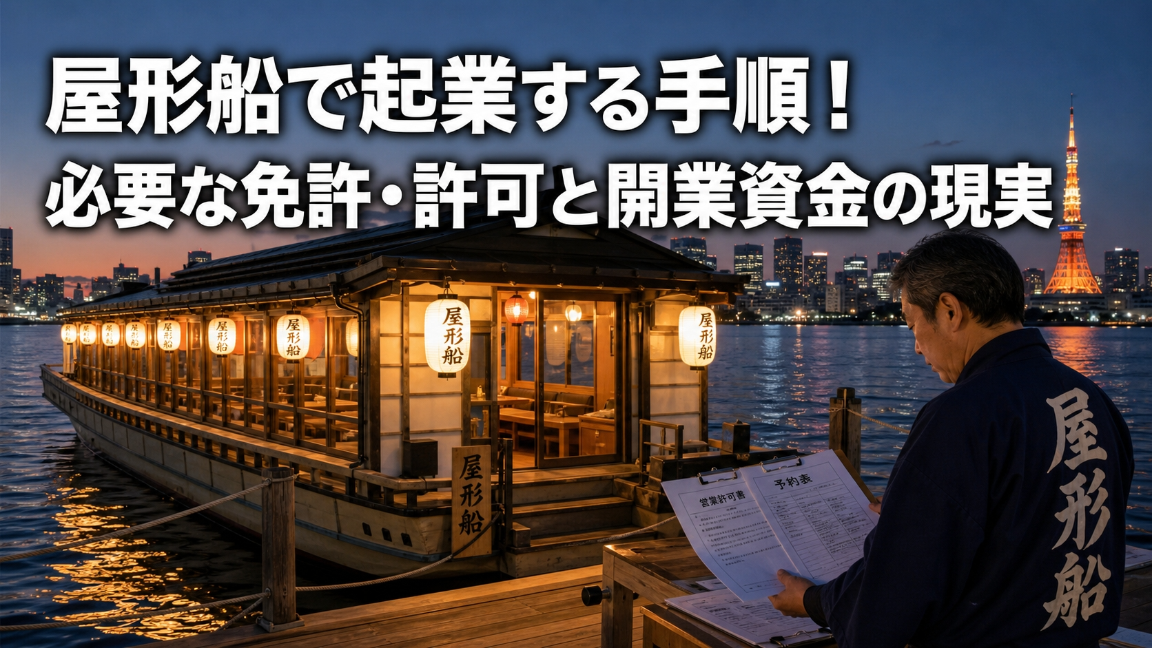 屋形船で起業する手順！必要な免許・許可と開業資金の現実