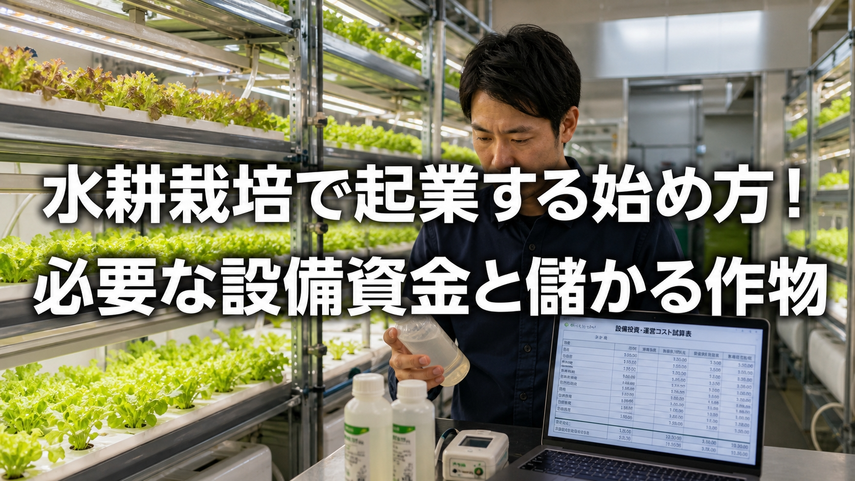 水耕栽培で起業する始め方！必要な設備資金と儲かる作物