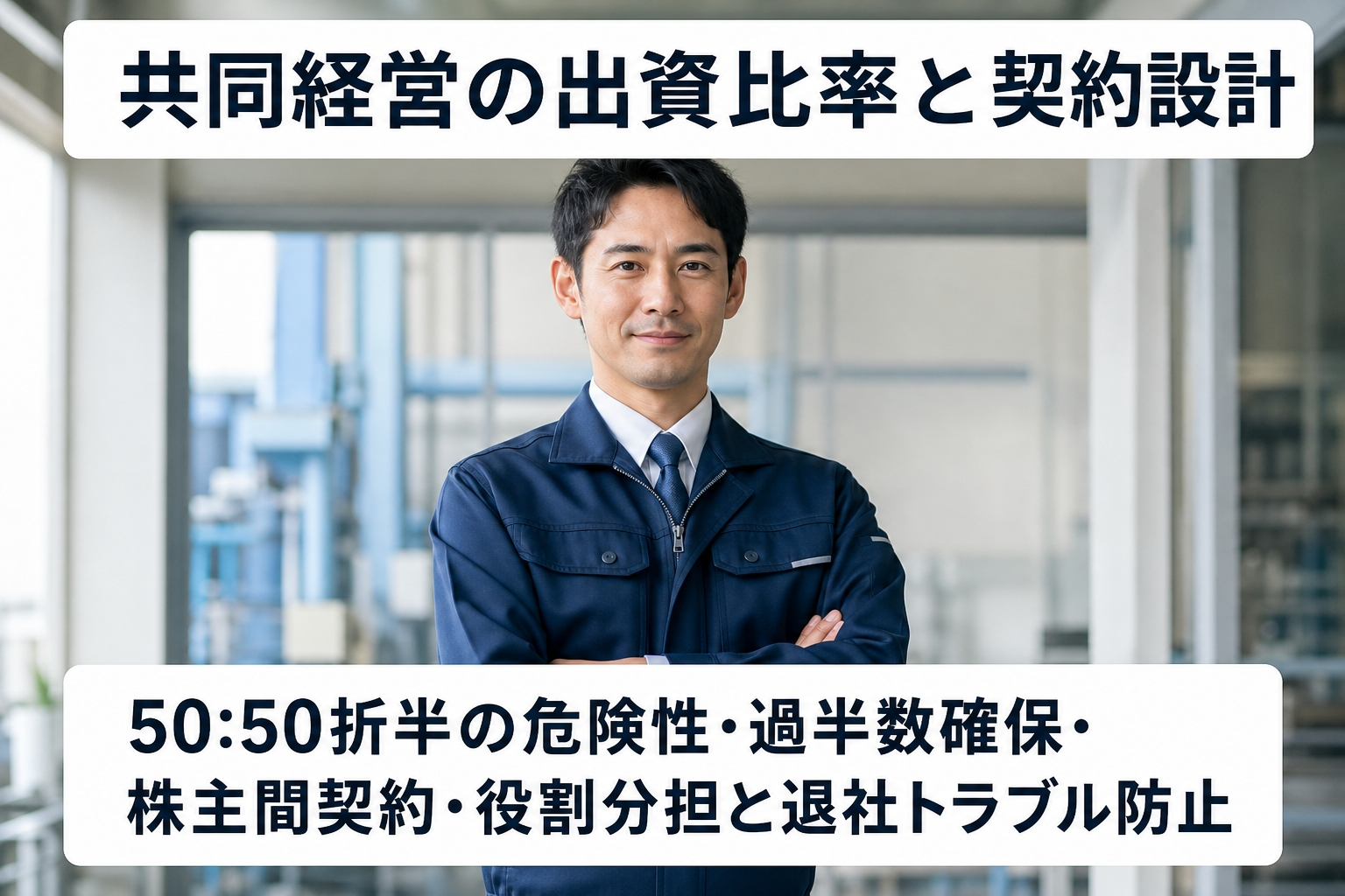 共同経営の出資比率と契約設計｜50:50折半の危険性・過半数確保・株主間契約・役割分担と退社トラブル防止