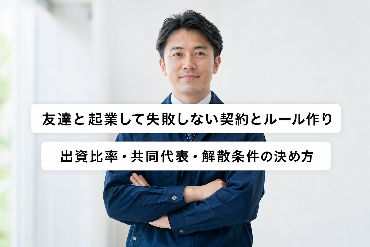 友達と起業して失敗しない契約とルール作り｜出資比率・共同代表・解散条件の決め方