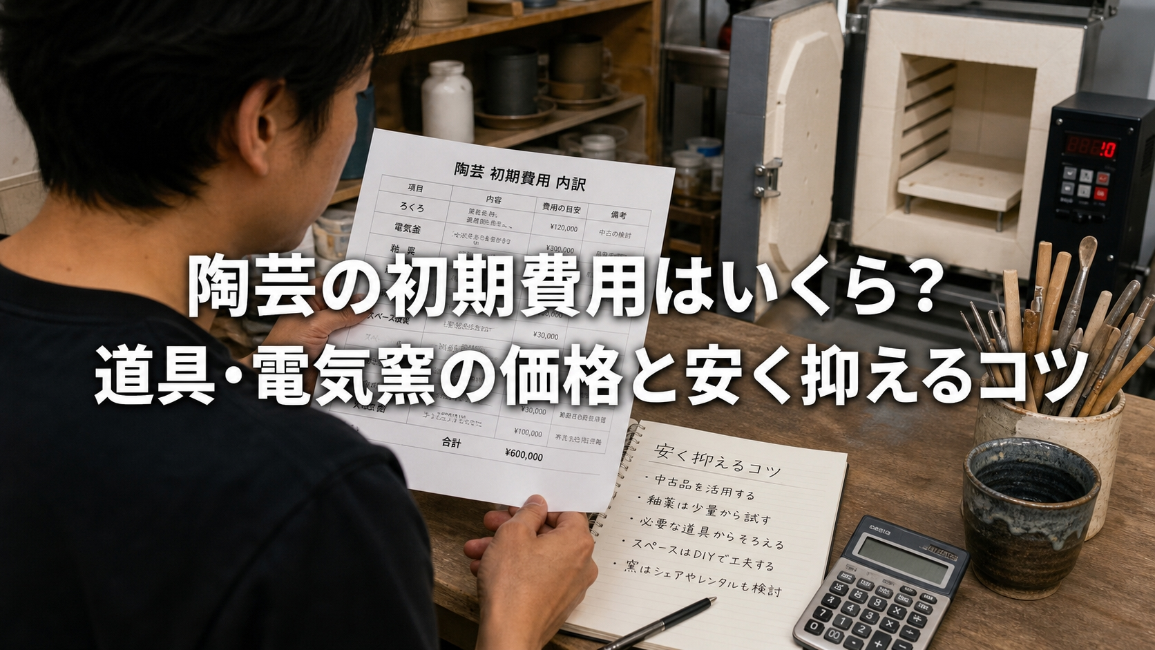 陶芸の初期費用はいくら？道具・電気窯の価格と安く抑えるコツ