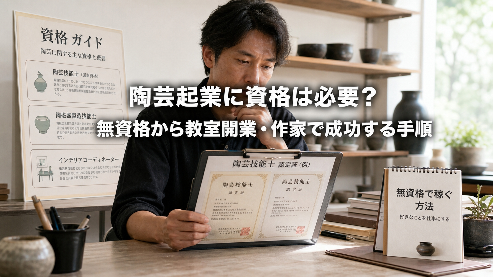 陶芸起業に資格は必要？無資格から教室開業・作家で成功する手順
