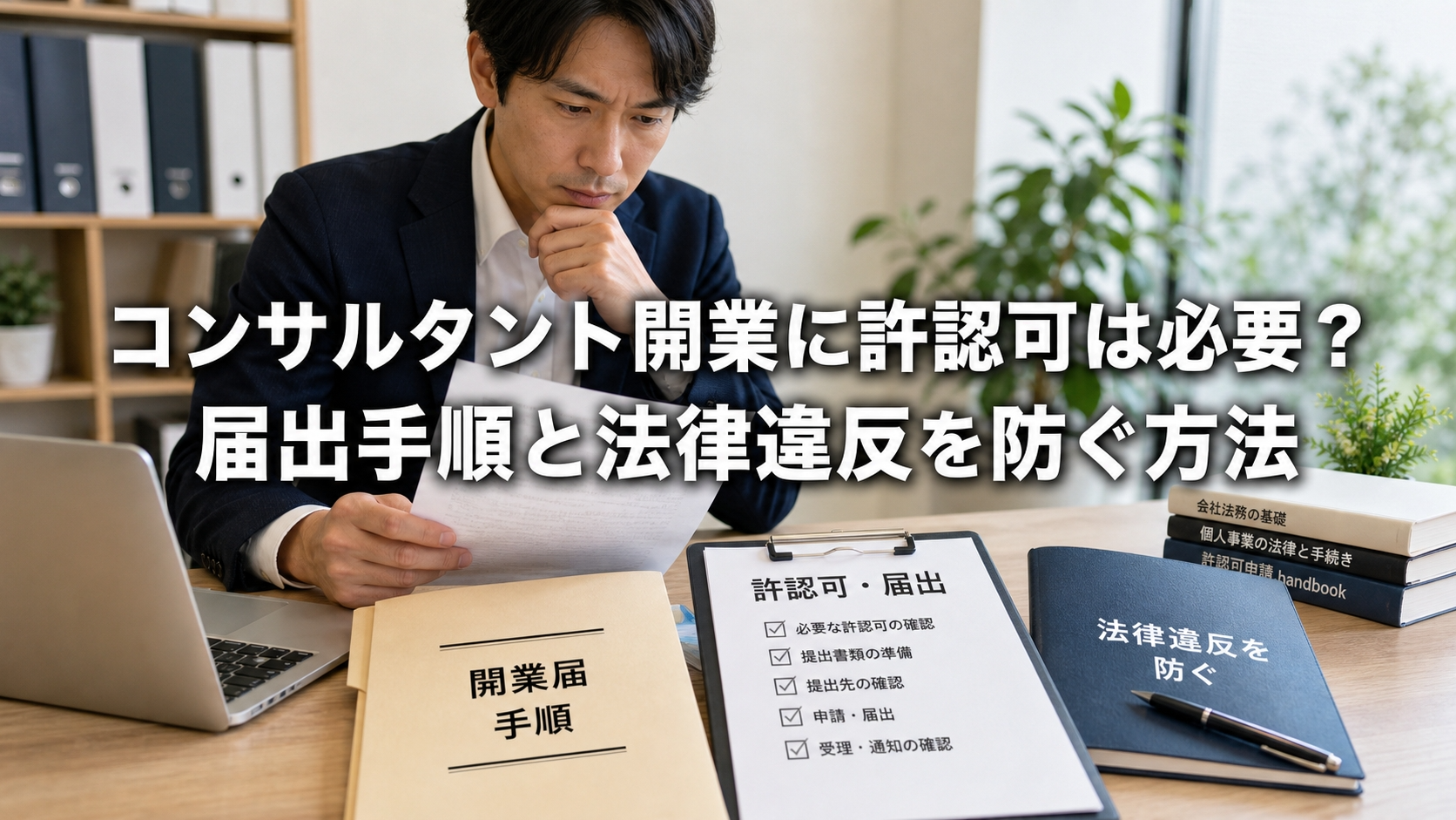 コンサルタント開業に許認可は必要？届出手順と法律違反を防ぐ方法