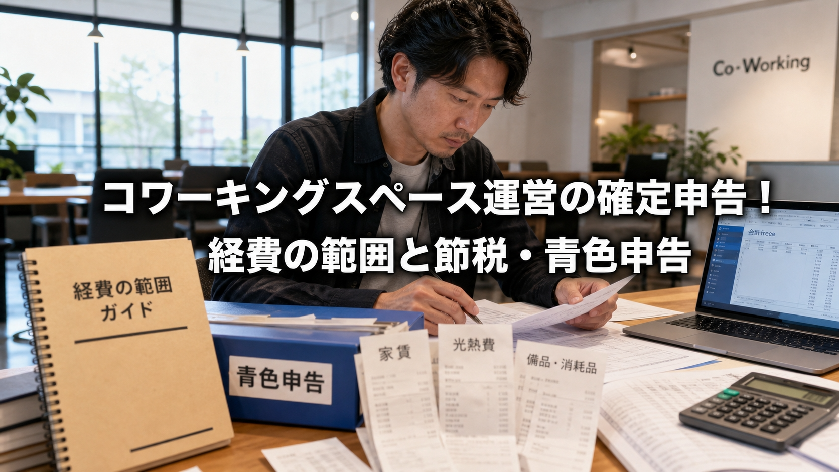 コワーキングスペース運営の確定申告！経費の範囲と節税・青色申告
