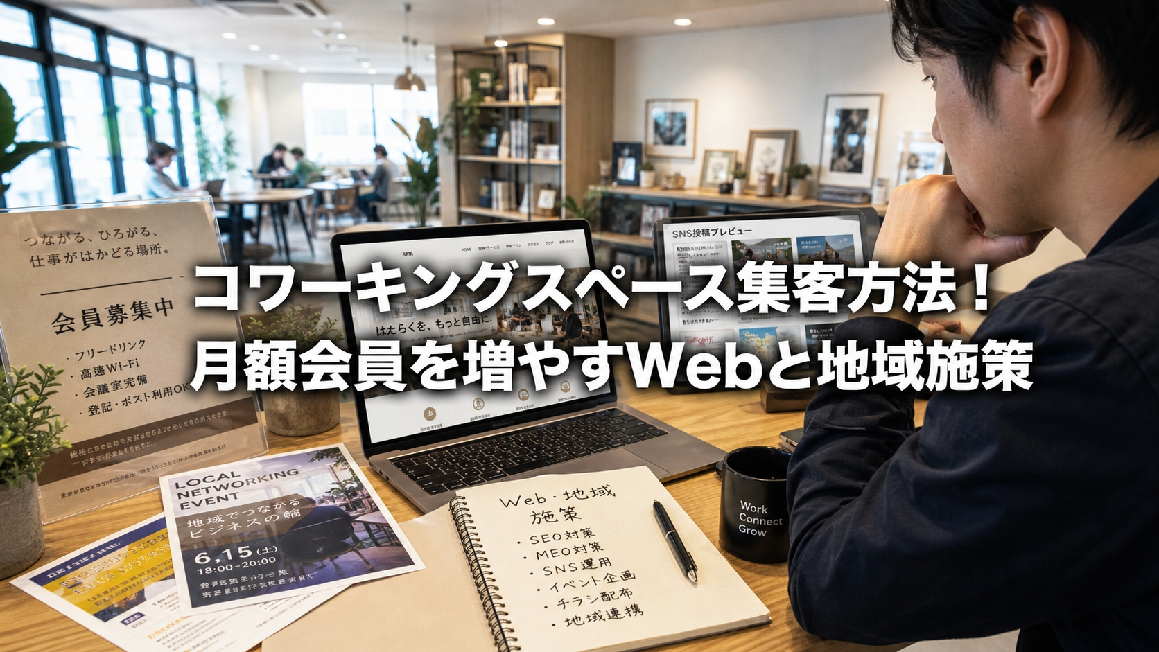コワーキングスペース集客方法！月額会員を増やすWebと地域施策