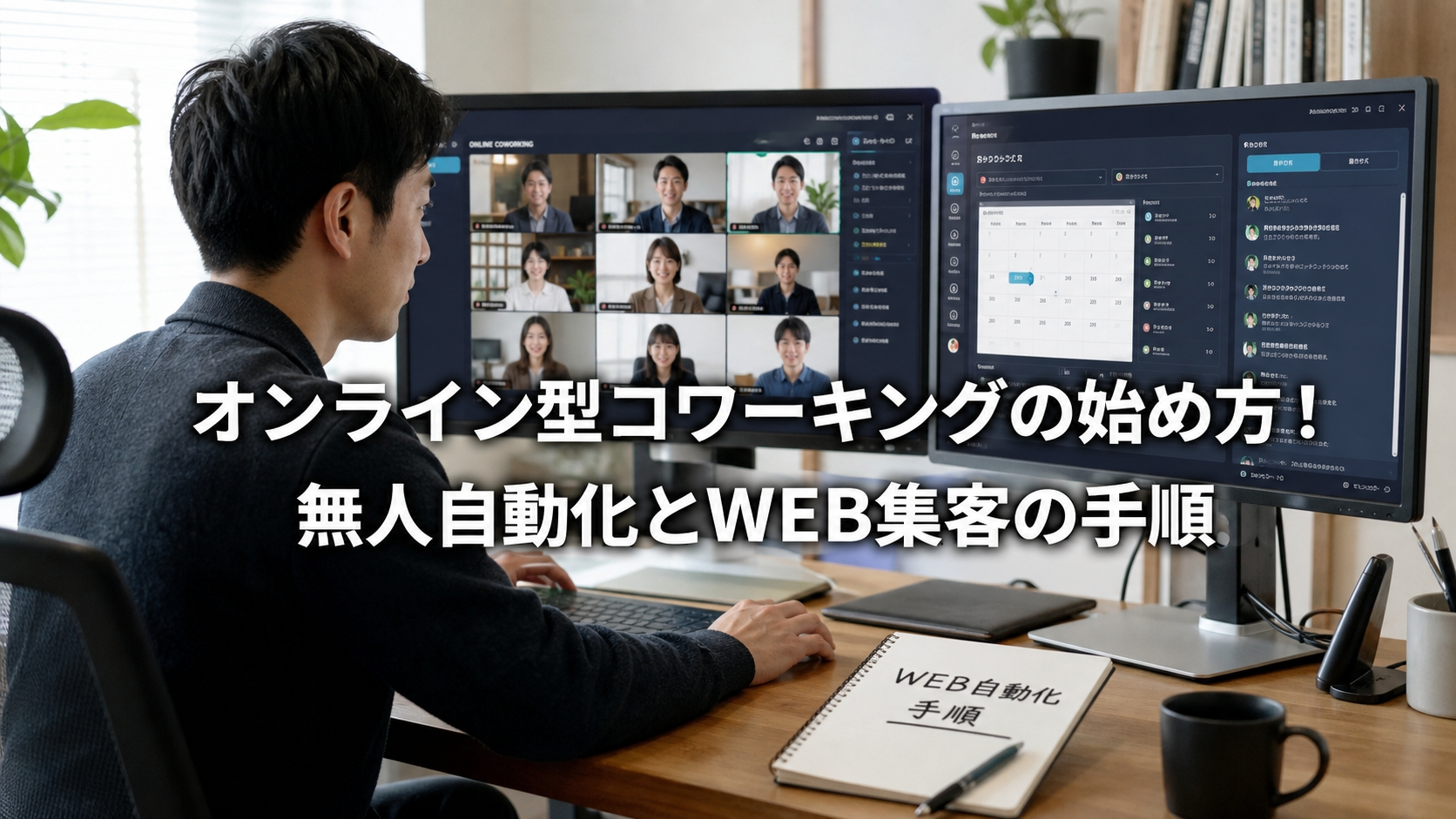 オンライン型コワーキングの始め方！無人自動化とWEB集客の手順
