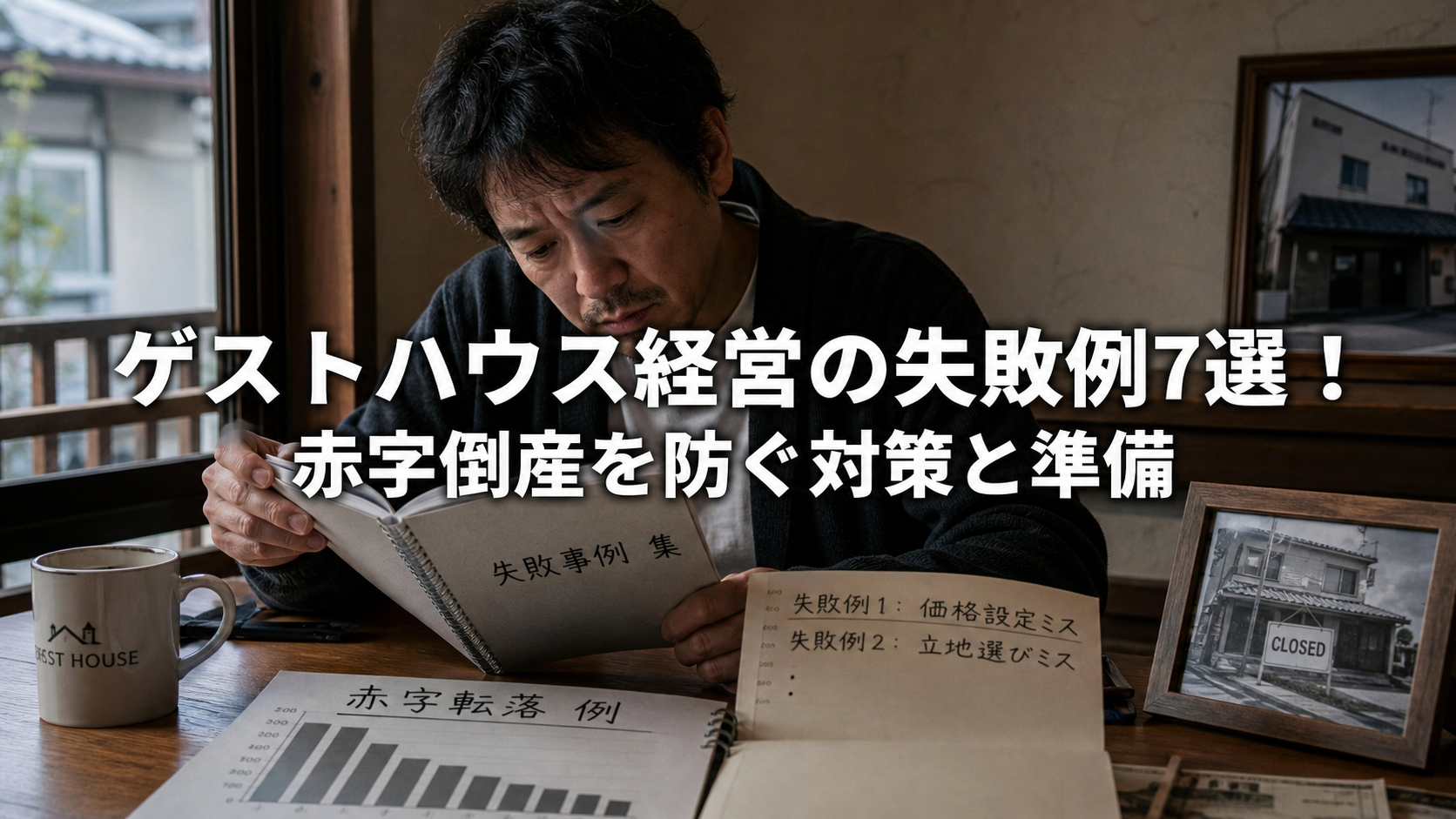 ゲストハウス経営の失敗例7選！赤字倒産を防ぐ対策と準備