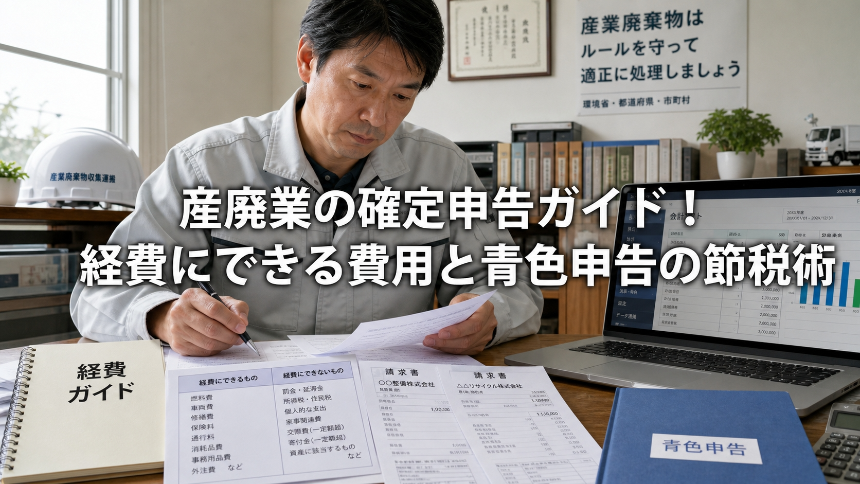 産廃業の確定申告ガイド！経費にできる費用と青色申告の節税術
