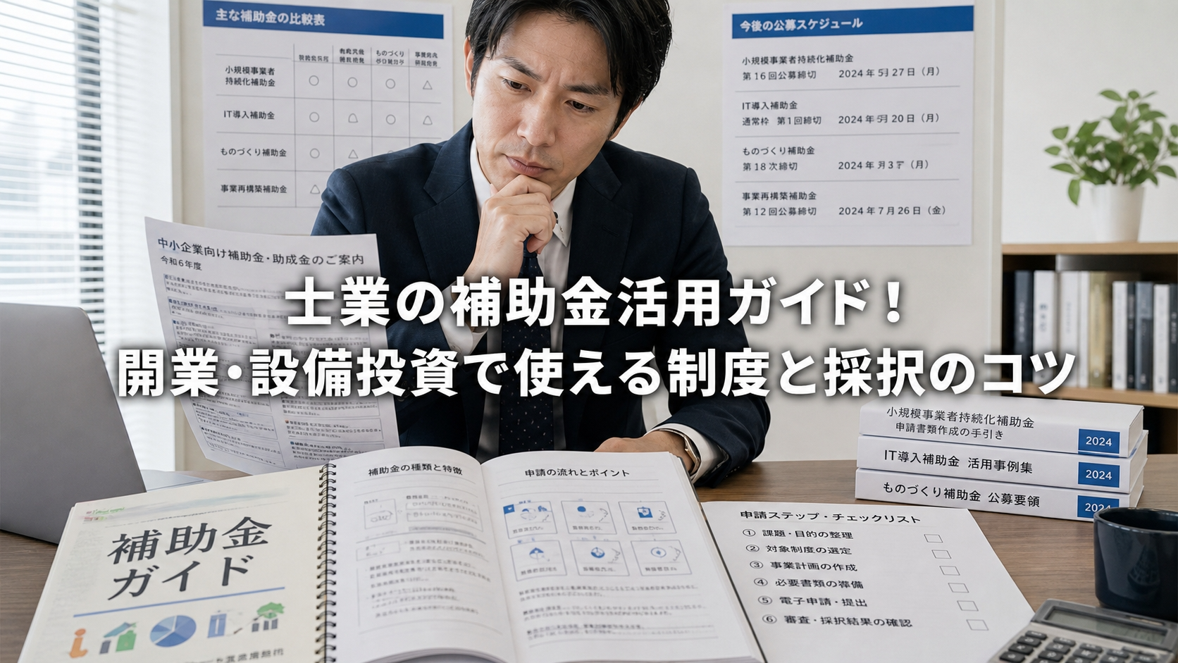 士業の補助金活用ガイド！開業・設備投資で使える制度と採択のコツ