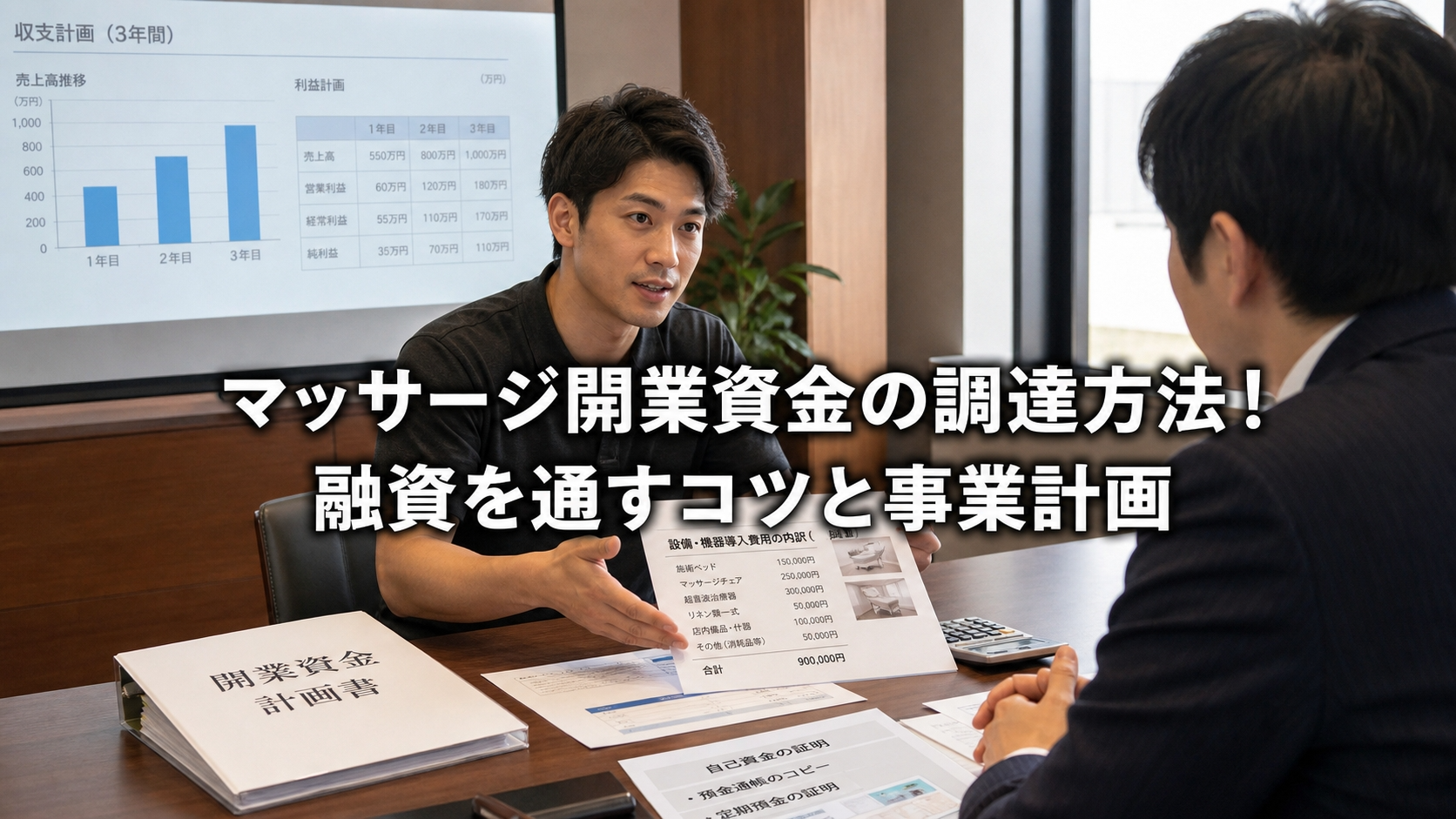 マッサージ開業資金の調達方法！融資を通すコツと事業計画