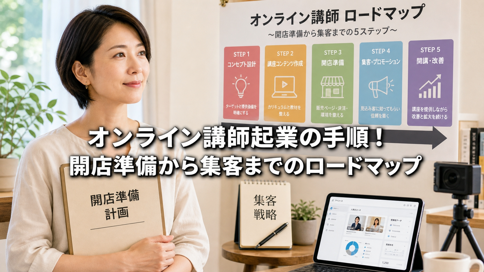 オンライン講師起業の手順！開店準備から集客までのロードマップ