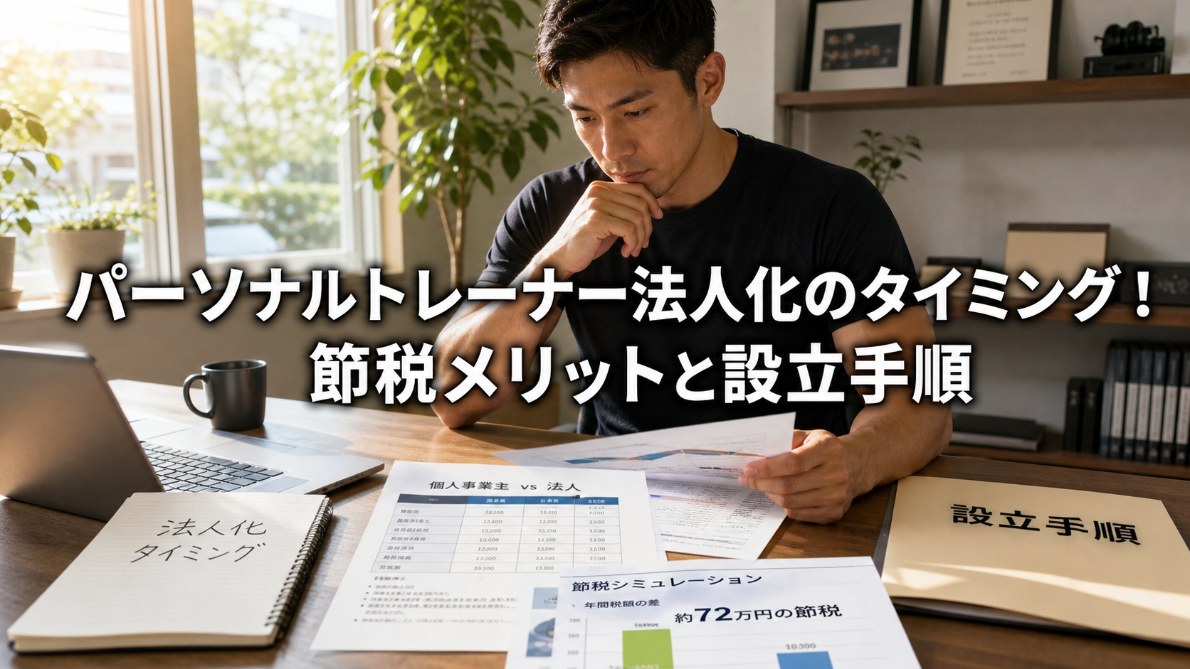 パーソナルトレーナー法人化のタイミング！節税メリットと設立手順