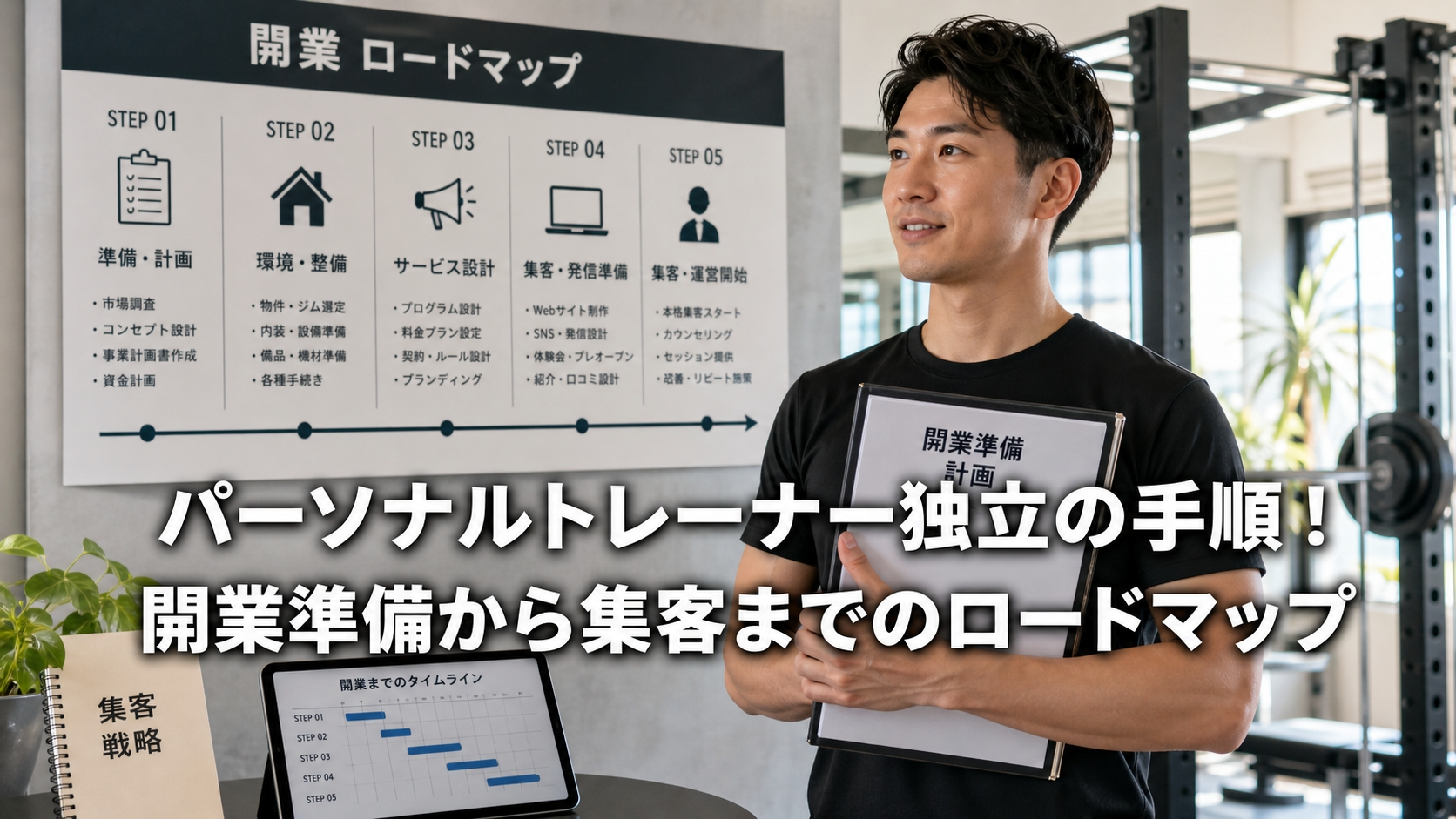 パーソナルトレーナー独立の手順！開業準備から集客までのロードマップ
