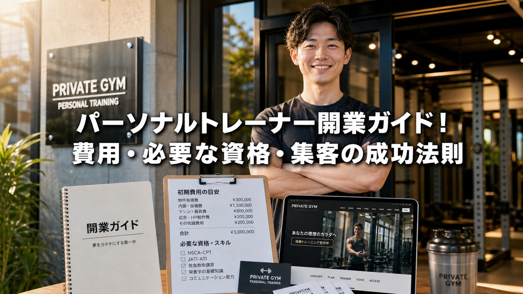 パーソナルトレーナー開業ガイド！費用・必要な資格・集客の成功法則